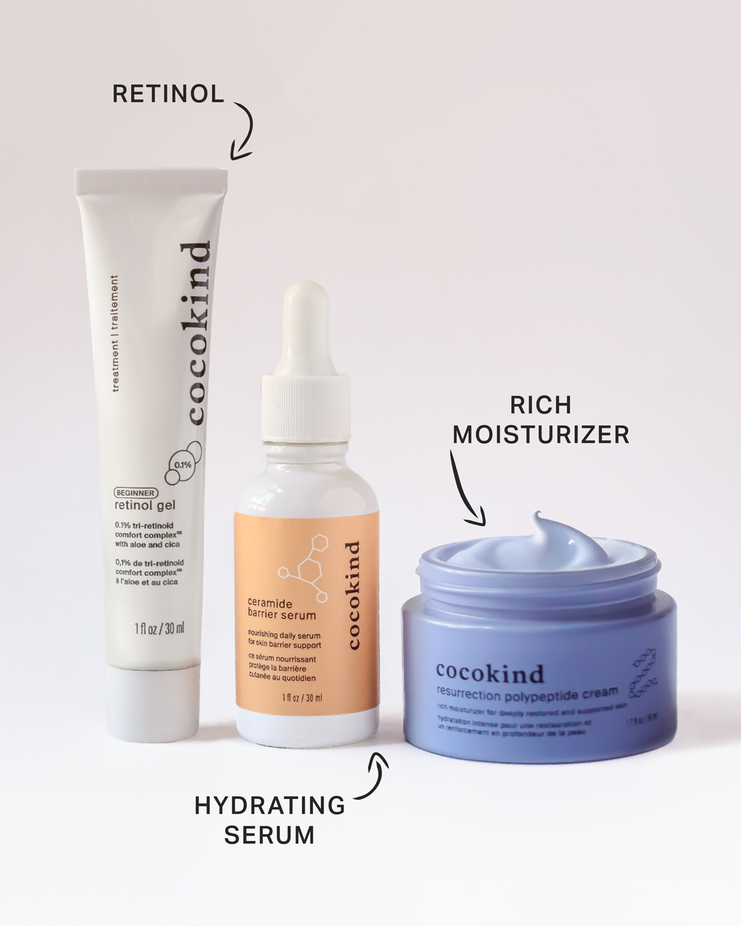 rich moisture & retinol trio - cocokind