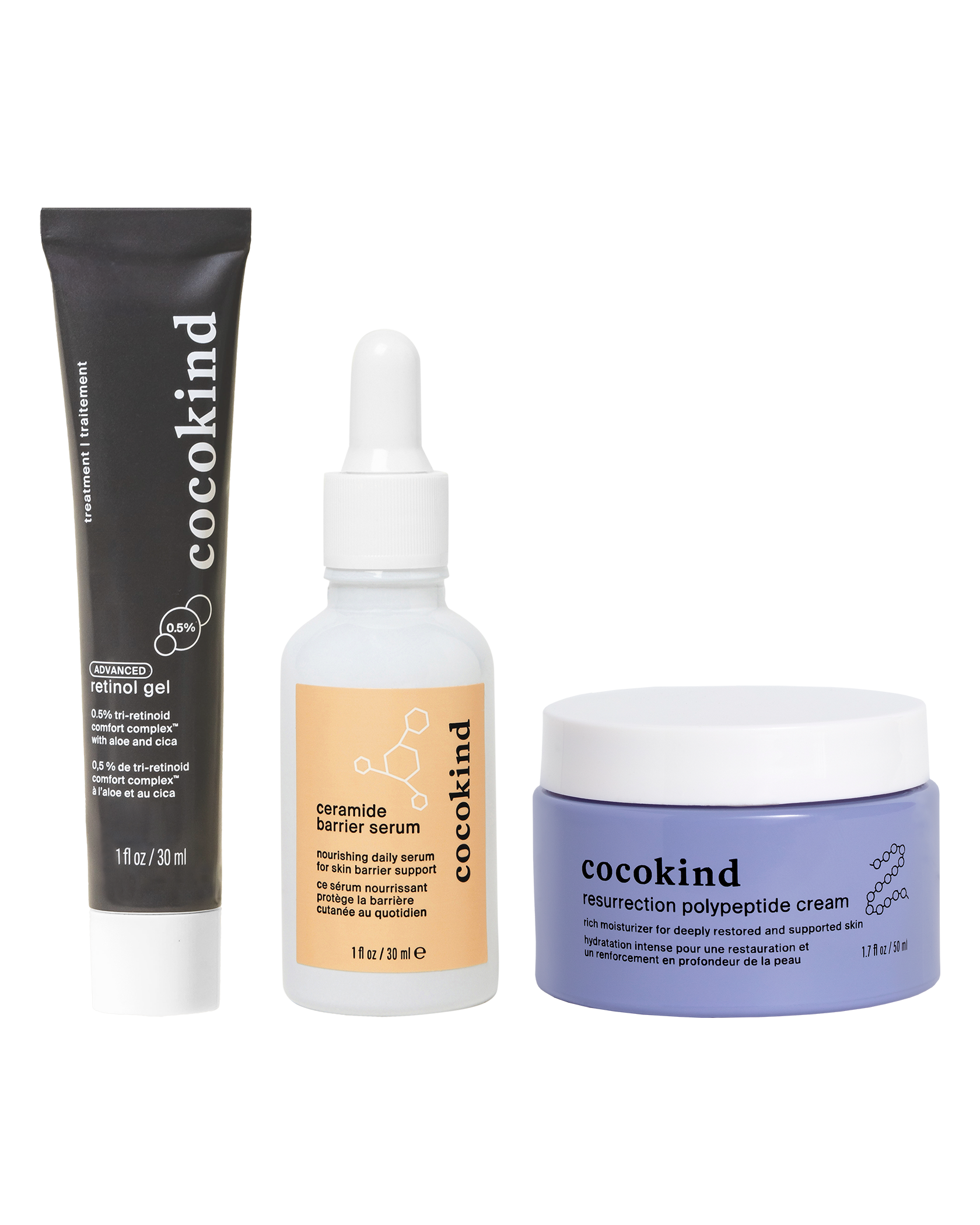 rich moisture & advanced retinol trio - cocokind