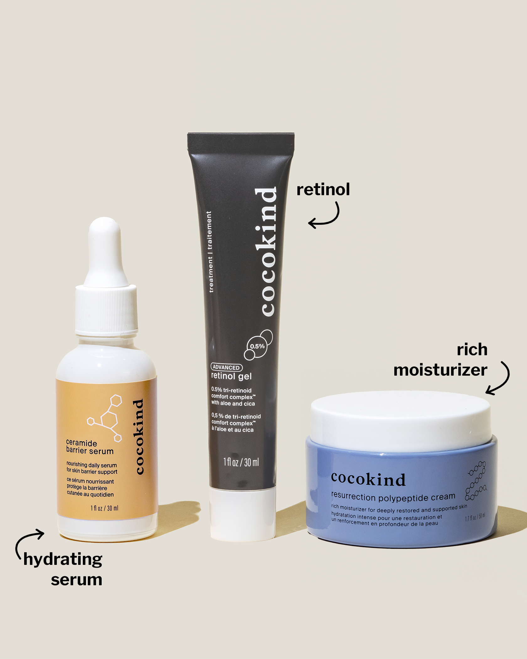 rich moisture & advanced retinol trio